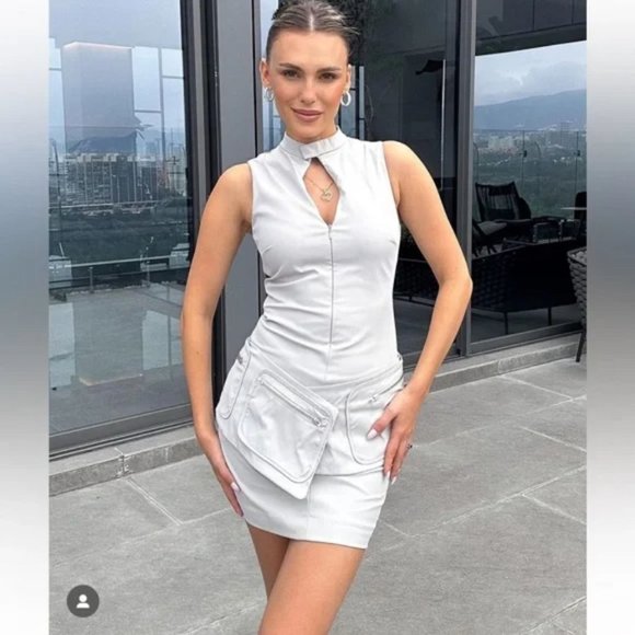 ZARA BELTED SHORT DRESS WITH POCKETS - Picture 6 of 10